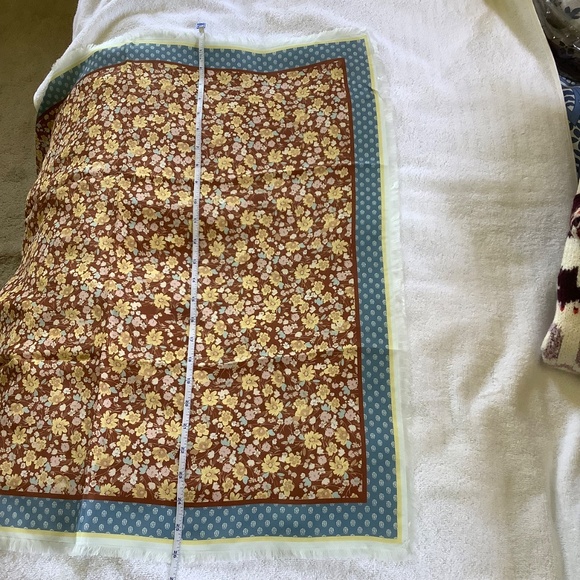 Treasure And Bond Print Square Silk Scarf Rust Gestural Floral OS - Picture 14 of 15